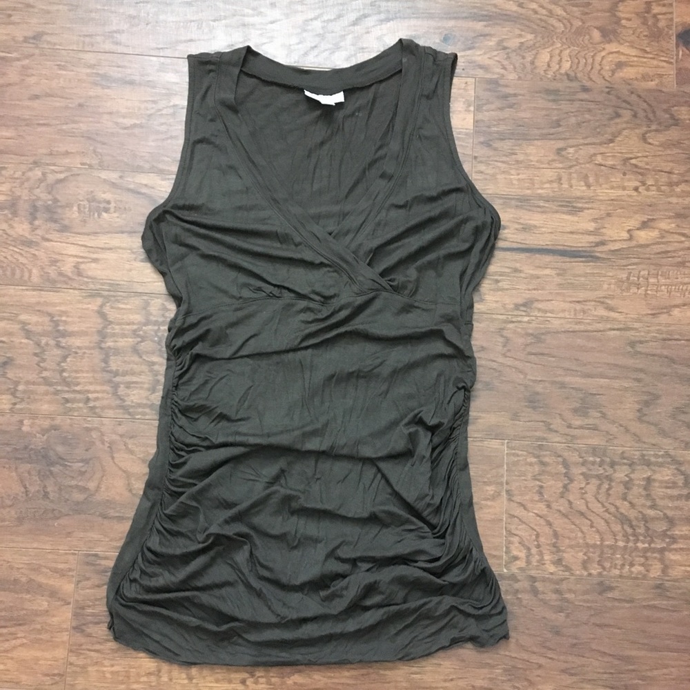 A Pea In The Pod Maternity Olive Green Medium Top